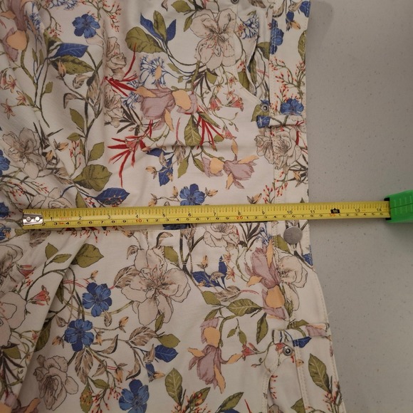 J Jill Authentic‎ Fit Slim Ankle Pants Womens Size 18 Floral Cotton Blend - Picture 9 of 10